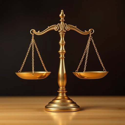 Scales of justice representing legal action and negotiation